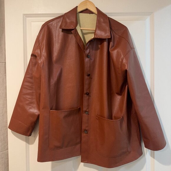 Faux Leather Cognac Jacket - TINX Fave - Size Med - Picture 1 of 3